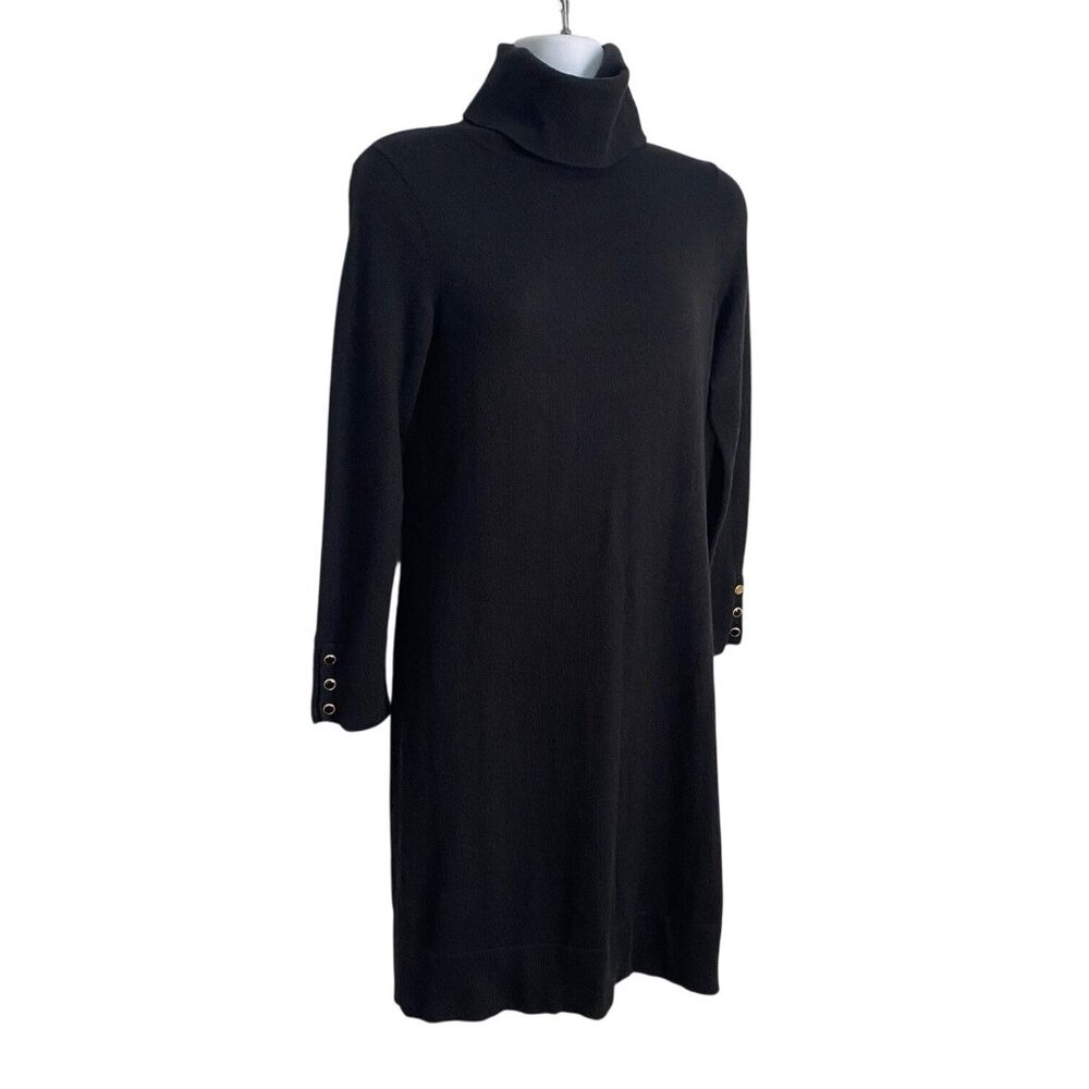 Vineyard Vines Cashmere Cotton Blend Knit Black Turtle Neck Size XS comfy cozy